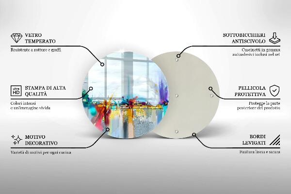 Chopping board glass Painted abstraction