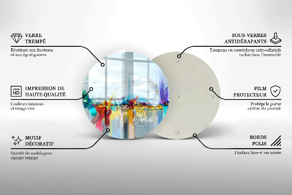 Chopping board glass Painted abstraction