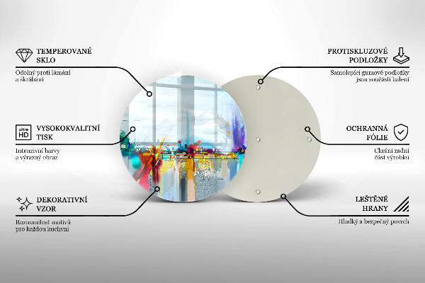 Chopping board glass Painted abstraction
