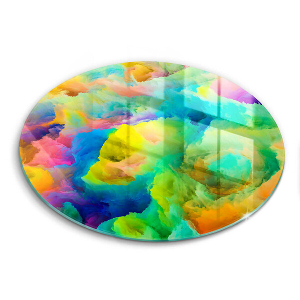 Chopping board glass Colorful abstraction