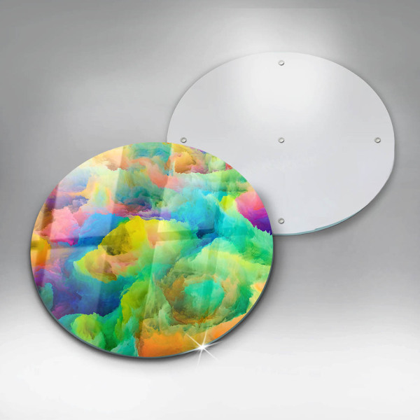 Chopping board glass Colorful abstraction