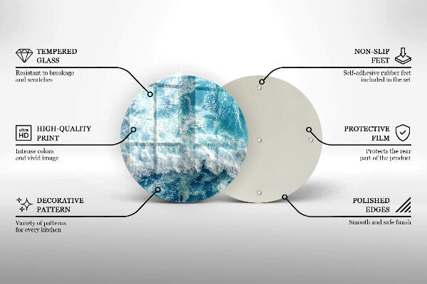 Chopping board glass Water sea waves