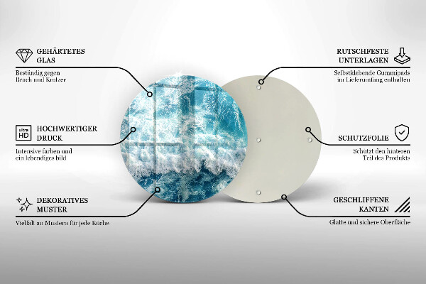 Chopping board glass Water sea waves