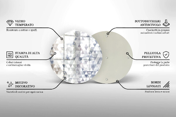 Chopping board glass Triangle pattern