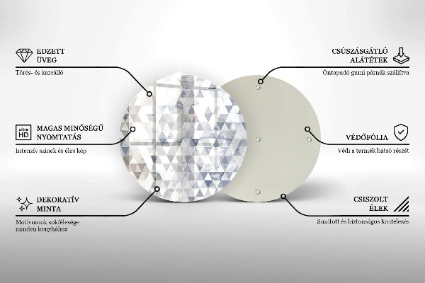 Chopping board glass Triangle pattern