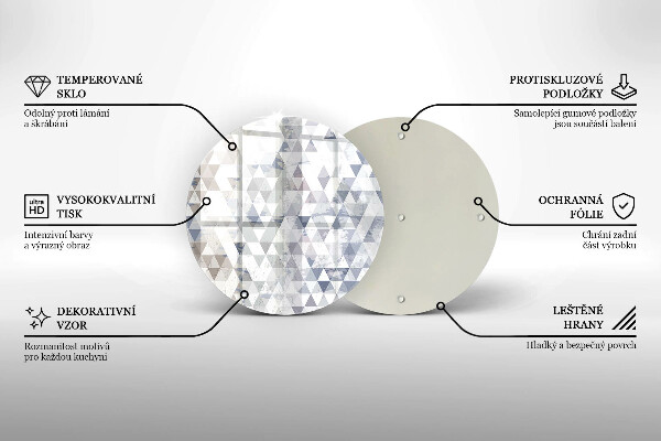 Chopping board glass Triangle pattern