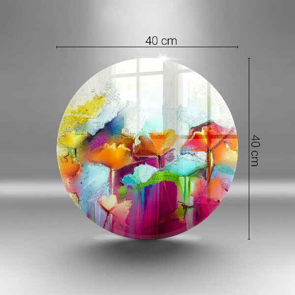 Chopping board glass Flowers painted with paints