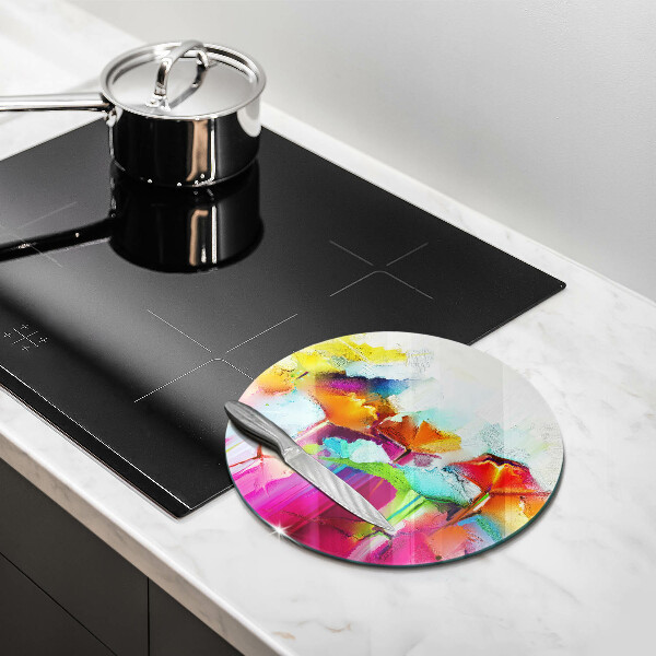 Chopping board glass Flowers painted with paints