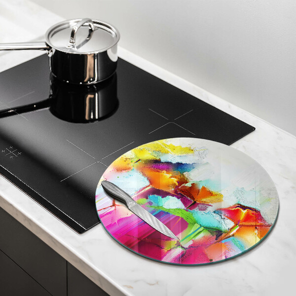 Chopping board glass Flowers painted with paints