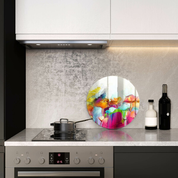 Chopping board glass Flowers painted with paints