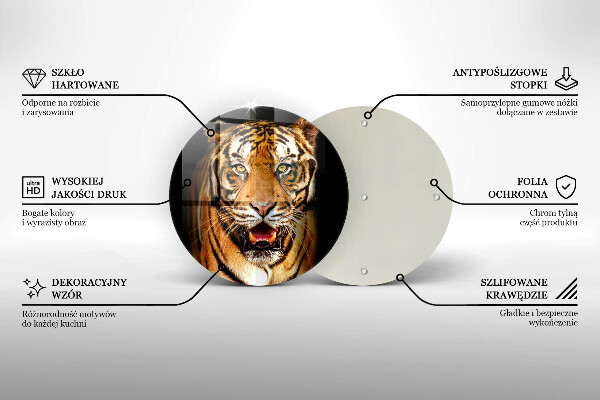 Chopping board glass Wild animal tiger