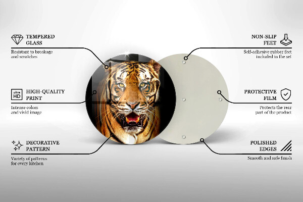Chopping board glass Wild animal tiger