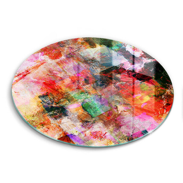 Chopping board glass Paint abstraction