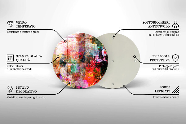 Chopping board glass Paint abstraction
