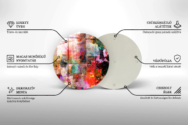 Chopping board glass Paint abstraction