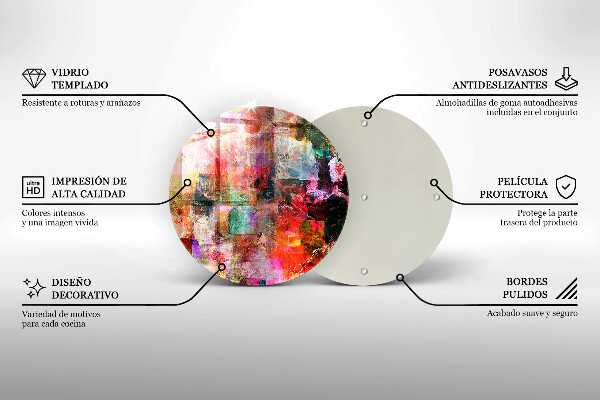 Chopping board glass Paint abstraction