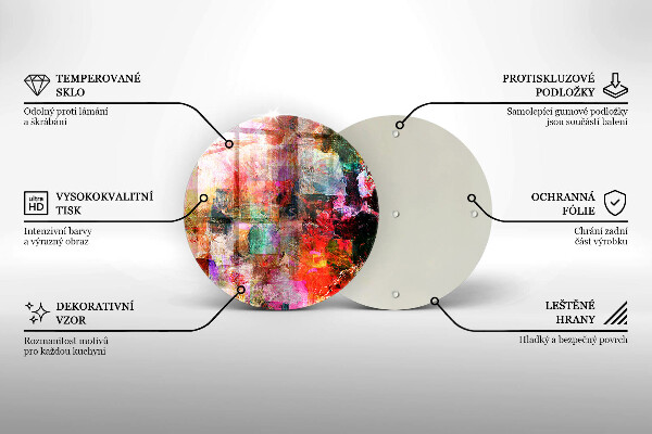 Chopping board glass Paint abstraction