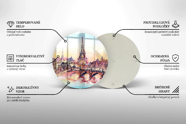 Chopping board glass Paris landscape Eiffel Tower