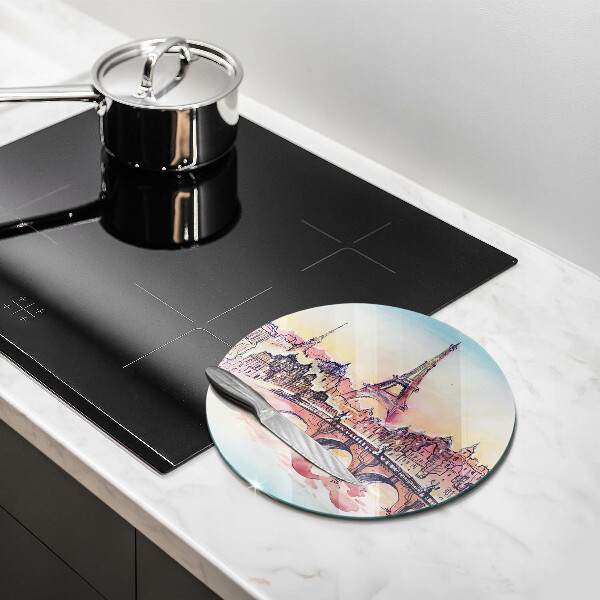 Chopping board glass Paris landscape Eiffel Tower