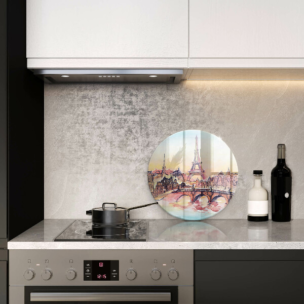 Chopping board glass Paris landscape Eiffel Tower