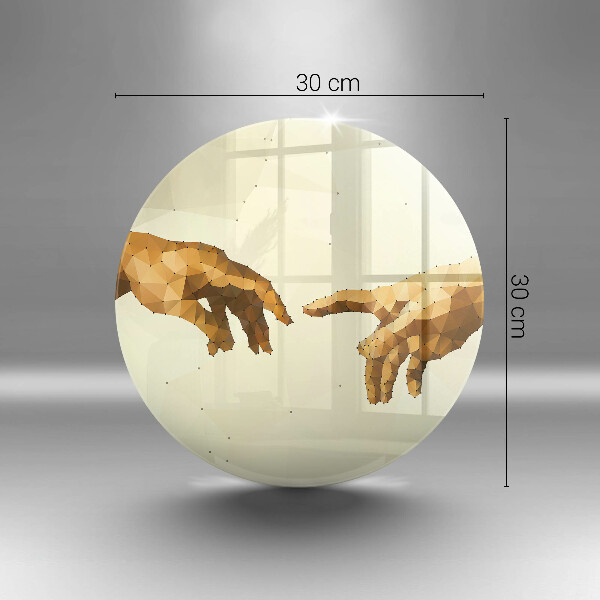 Chopping board glass Creation of Adam hands
