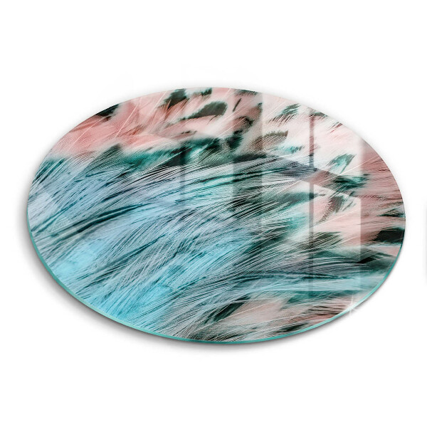 Chopping board glass Boho bird feathers