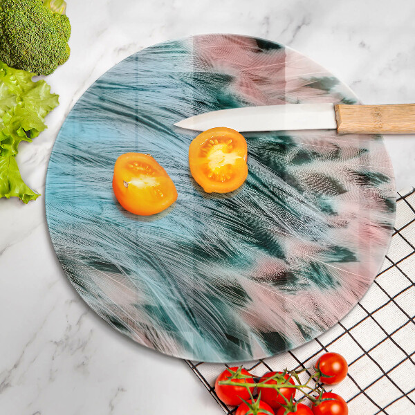 Chopping board glass Boho bird feathers