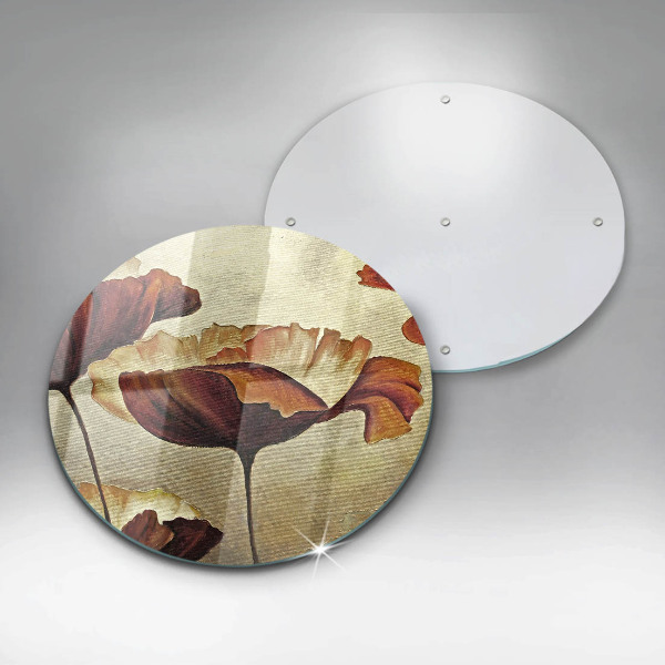 Chopping board glass Painted boho flowers