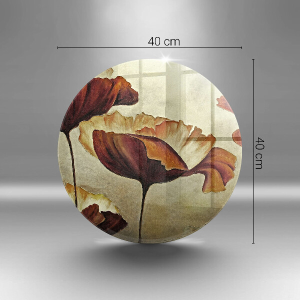 Chopping board glass Painted boho flowers