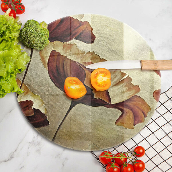 Chopping board glass Painted boho flowers