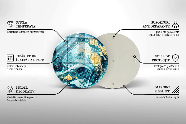 Chopping board Blue abstraction gold