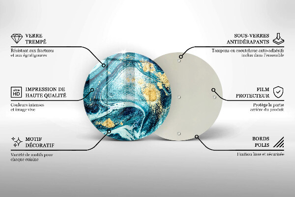 Chopping board Blue abstraction gold