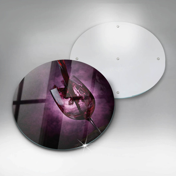 Chopping board glass A glass of wine