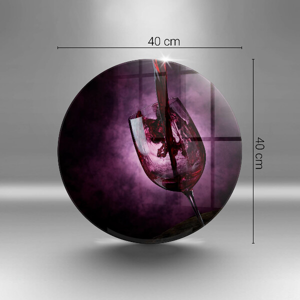 Chopping board glass A glass of wine