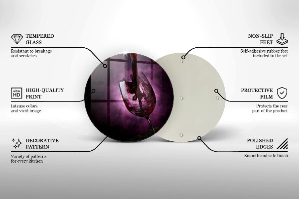 Chopping board glass A glass of wine