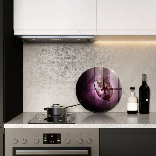 Chopping board glass A glass of wine