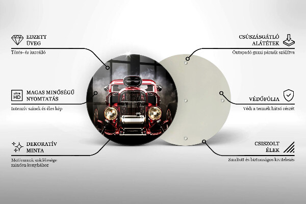 Chopping board glass Old car