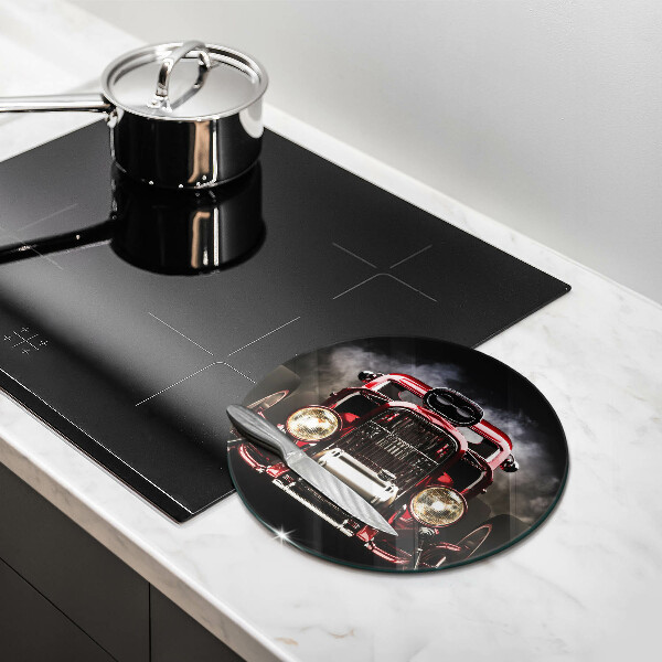 Chopping board glass Old car