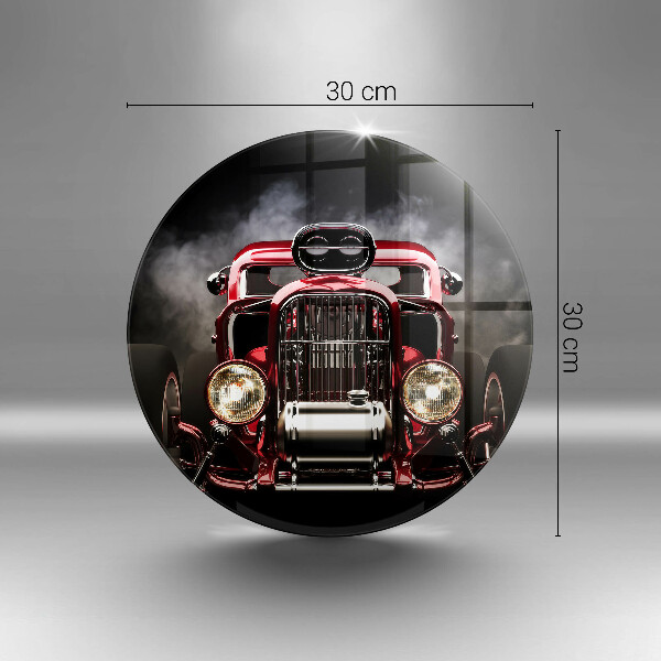 Chopping board glass Old car