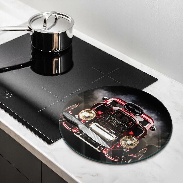 Chopping board glass Old car