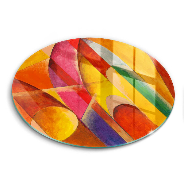 Chopping board glass Colorful abstraction