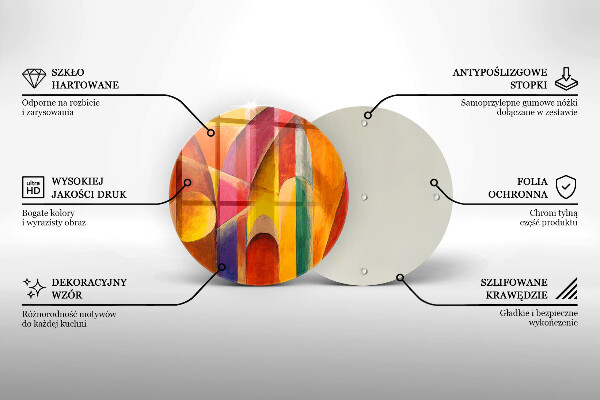 Chopping board glass Colorful abstraction