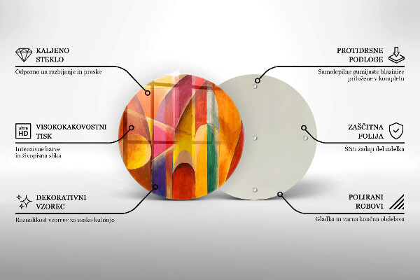 Chopping board glass Colorful abstraction