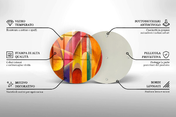 Chopping board glass Colorful abstraction