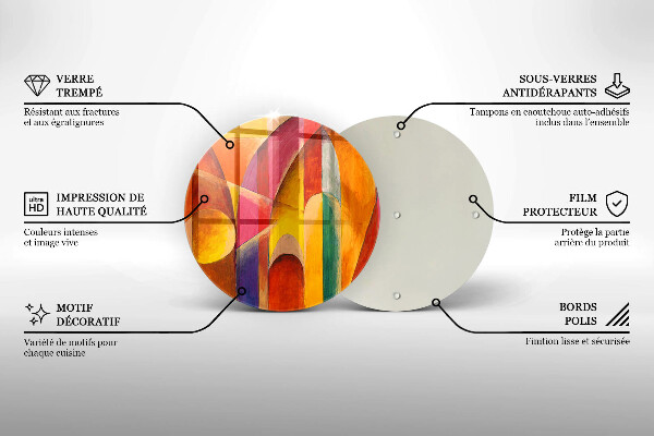 Chopping board glass Colorful abstraction