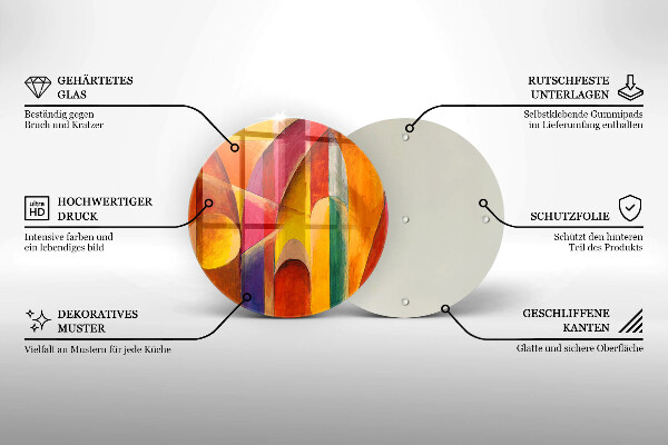 Chopping board glass Colorful abstraction