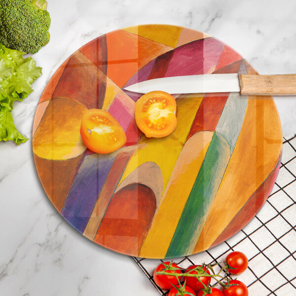 Chopping board glass Colorful abstraction