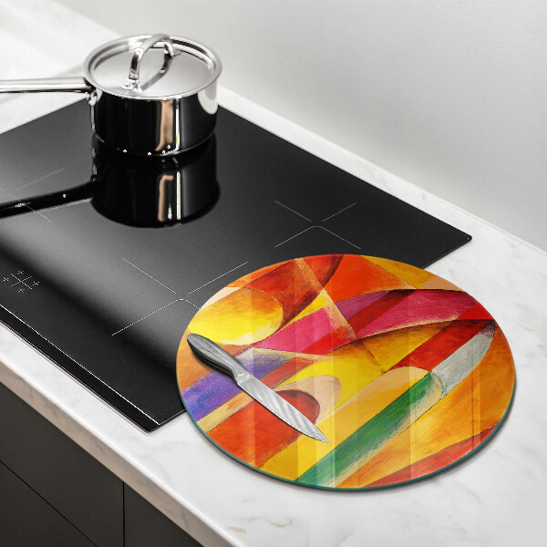 Chopping board glass Colorful abstraction