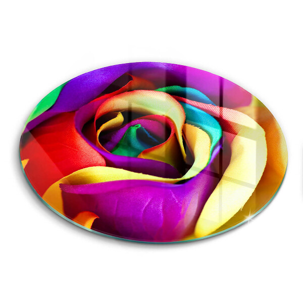 Chopping board glass Colorful rose petals