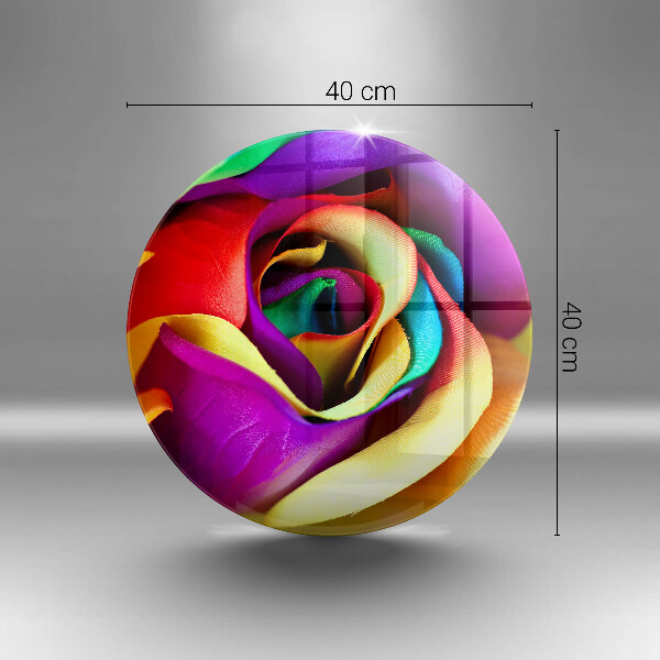 Chopping board glass Colorful rose petals